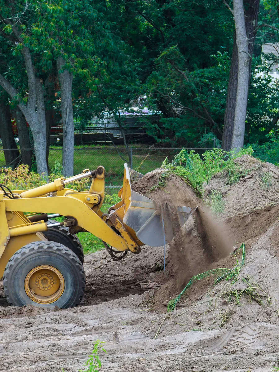 Erdarbeiten zur Vorbereitung von Bauprojekten